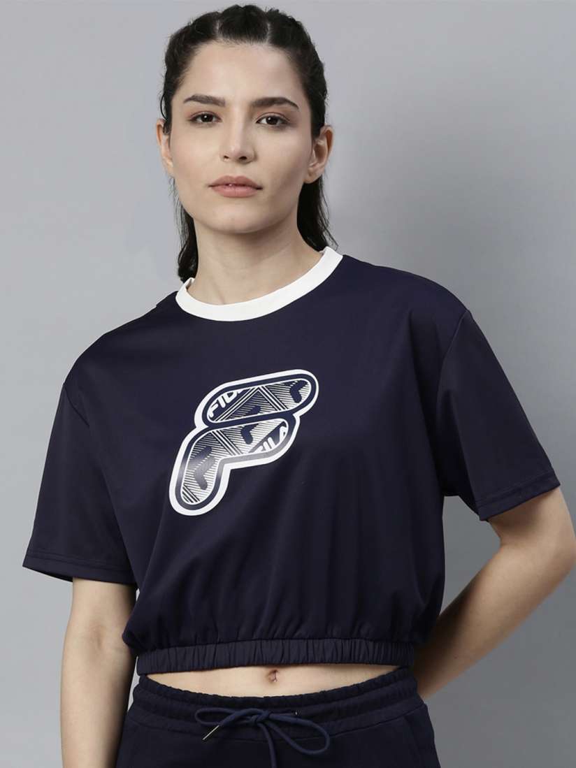 Fila blue crop top shop