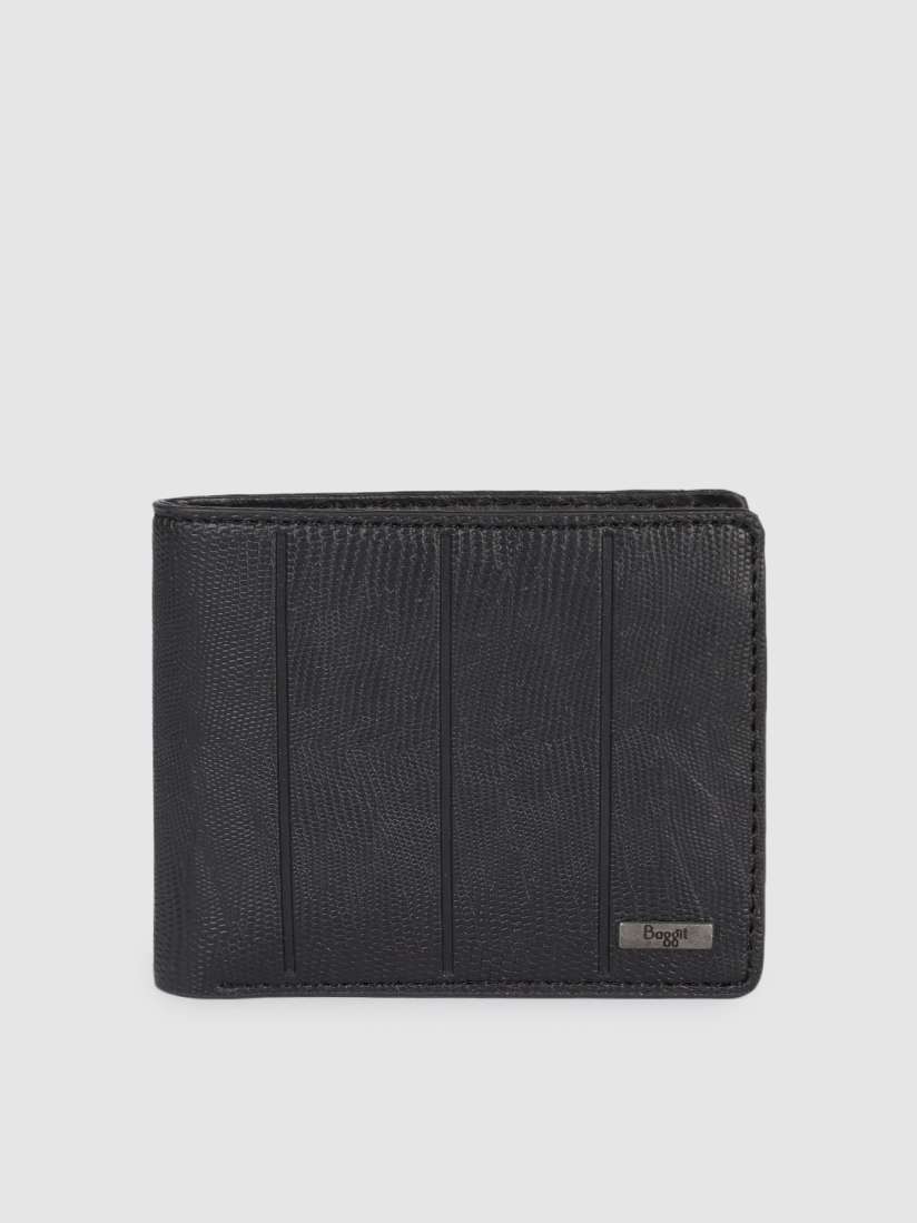 Buy Baggit Men Black Textured Two Fold Wallet Wallets for Men 18229642 Myntra