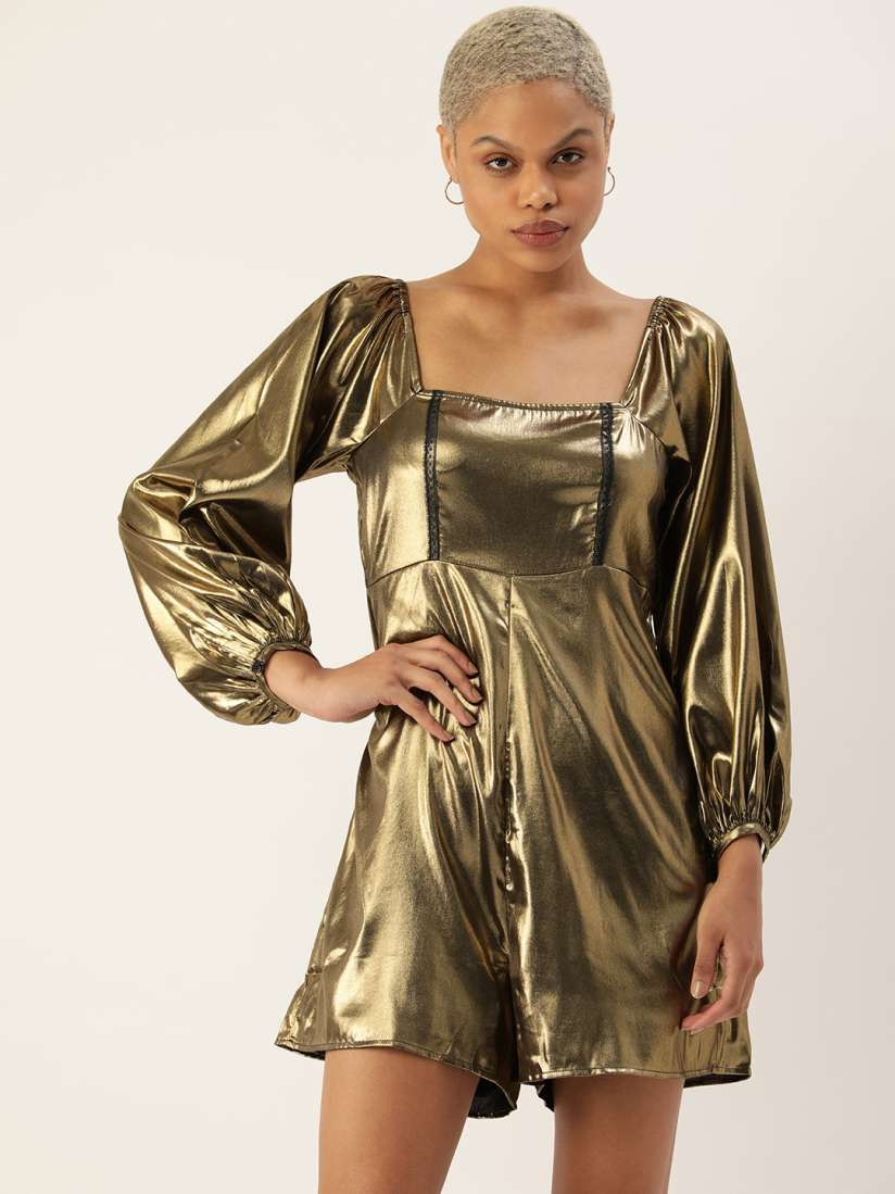 Forever 21 gold jumpsuit discount