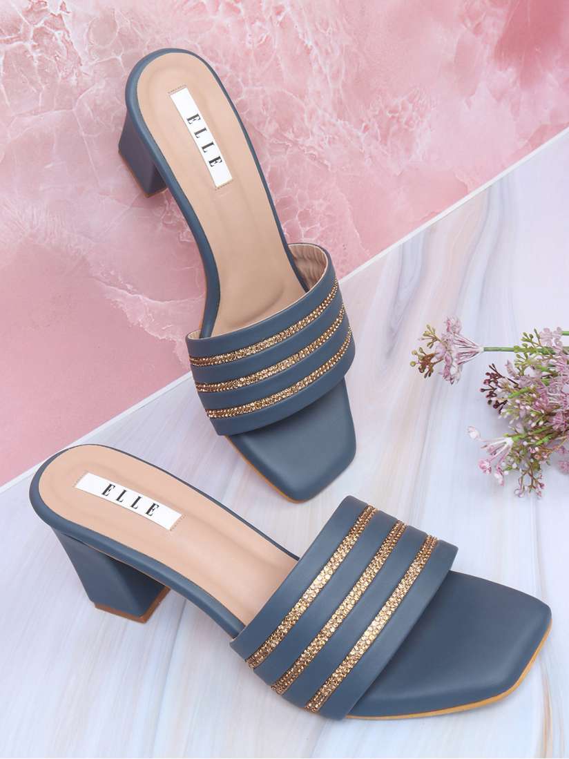 Blue striped sandals shop