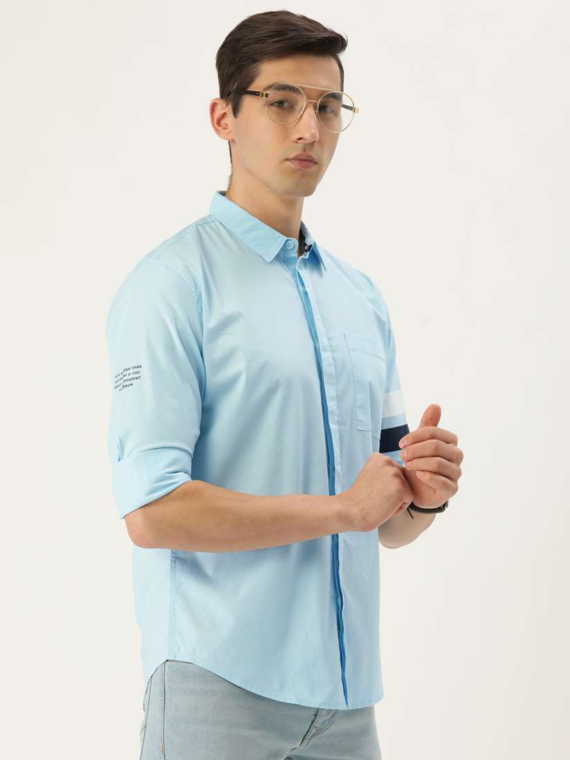 Buy FOREVER 21 Men Light Blue Solid Regular Fit Casual Shirt Shirts for Men 18231838 Myntra