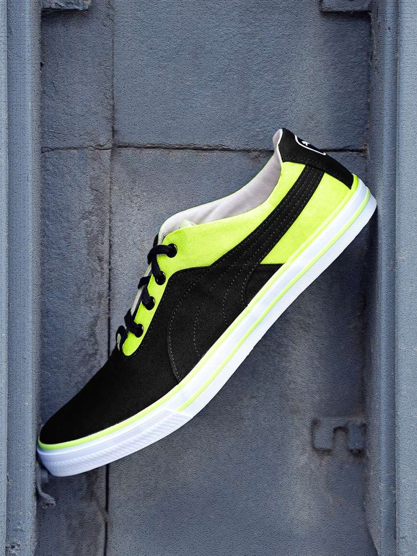 Buy Puma Unisex Black Lime Green Slyde DP Colourblocked Sneakers Casual Shoes for Unisex 1823275 Myntra