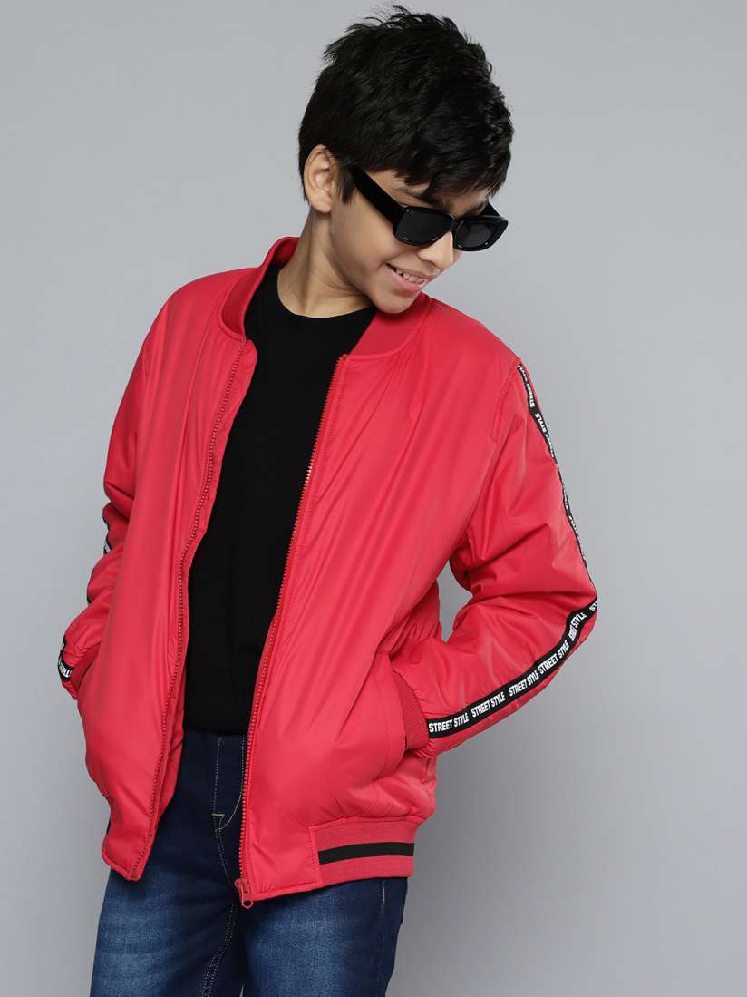 Boys red bomber jacket on sale