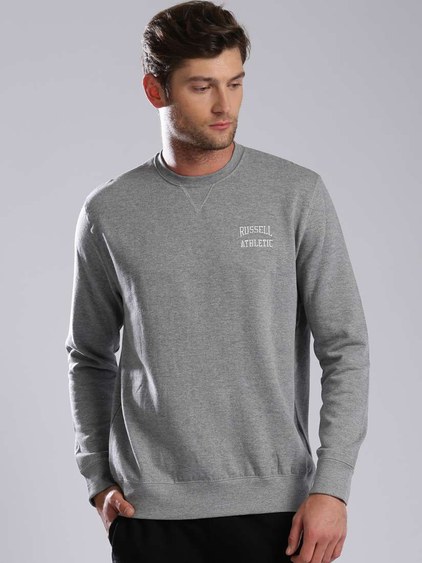 Buy Russell Athletic Grey Melange Sweatshirt Sweatshirts for Men Myntra