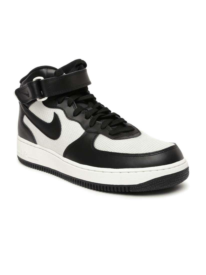 Nike high tops mens black and white sale