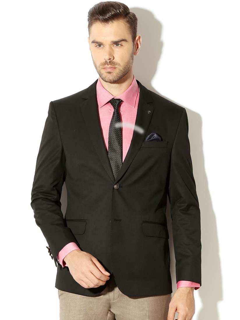 Buy Van Heusen Black Single Breasted Formal Blazer Blazers for Men 1826475 Myntra