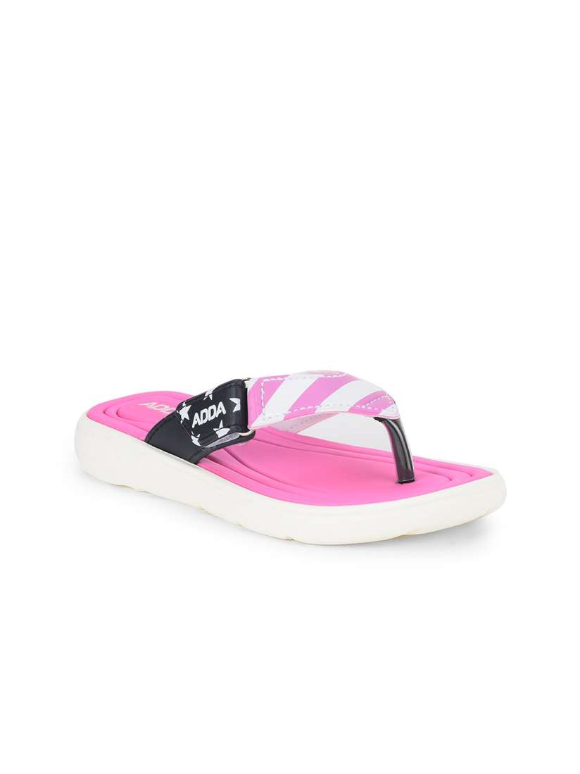 Buy Adda Women Pink White Striped Rubber Thong Flip Flops Flip Flops for Women 18272298 Myntra