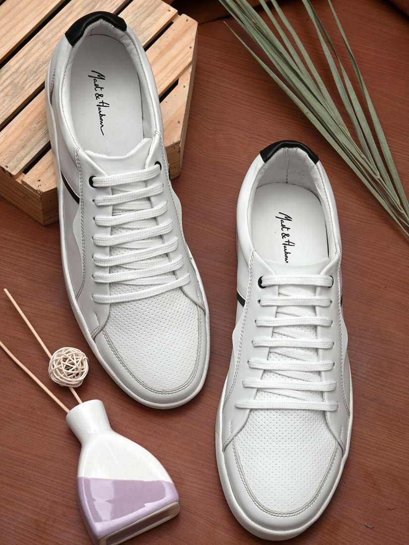Buy Mast Harbour Men White Perforations Lightweight PU Sneakers Casual Shoes for Men 18273896 Myntra
