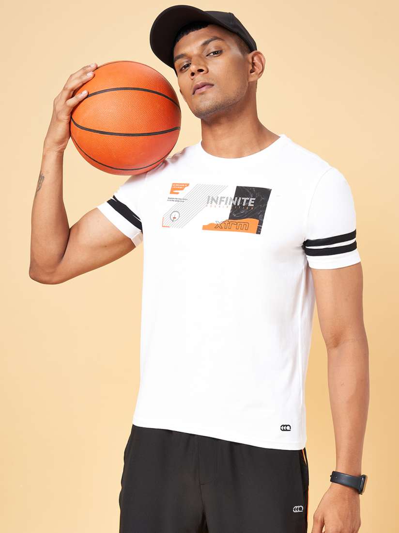 Buy Ajile by Pantaloons Men White Printed Slim Fit T shirt Tshirts for Men 18275924 Myntra