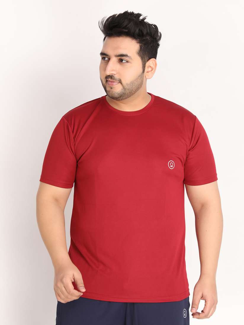 Buy CHKOKKO Plus Men Maroon Dri FIT Training or Gym T shirt Tshirts for Men 18281322 Myntra