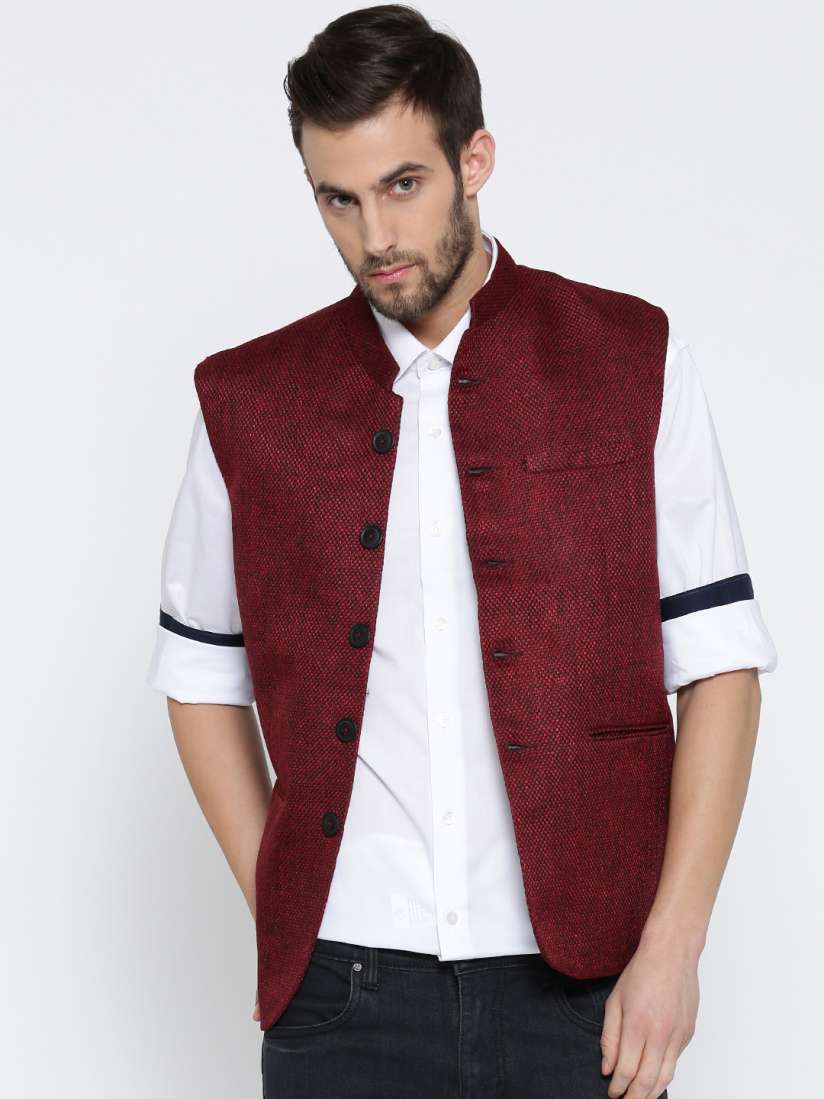 Buy Red Tape Red Patterned Nehru Jacket Nehru Jackets for Men 1828172 Myntra