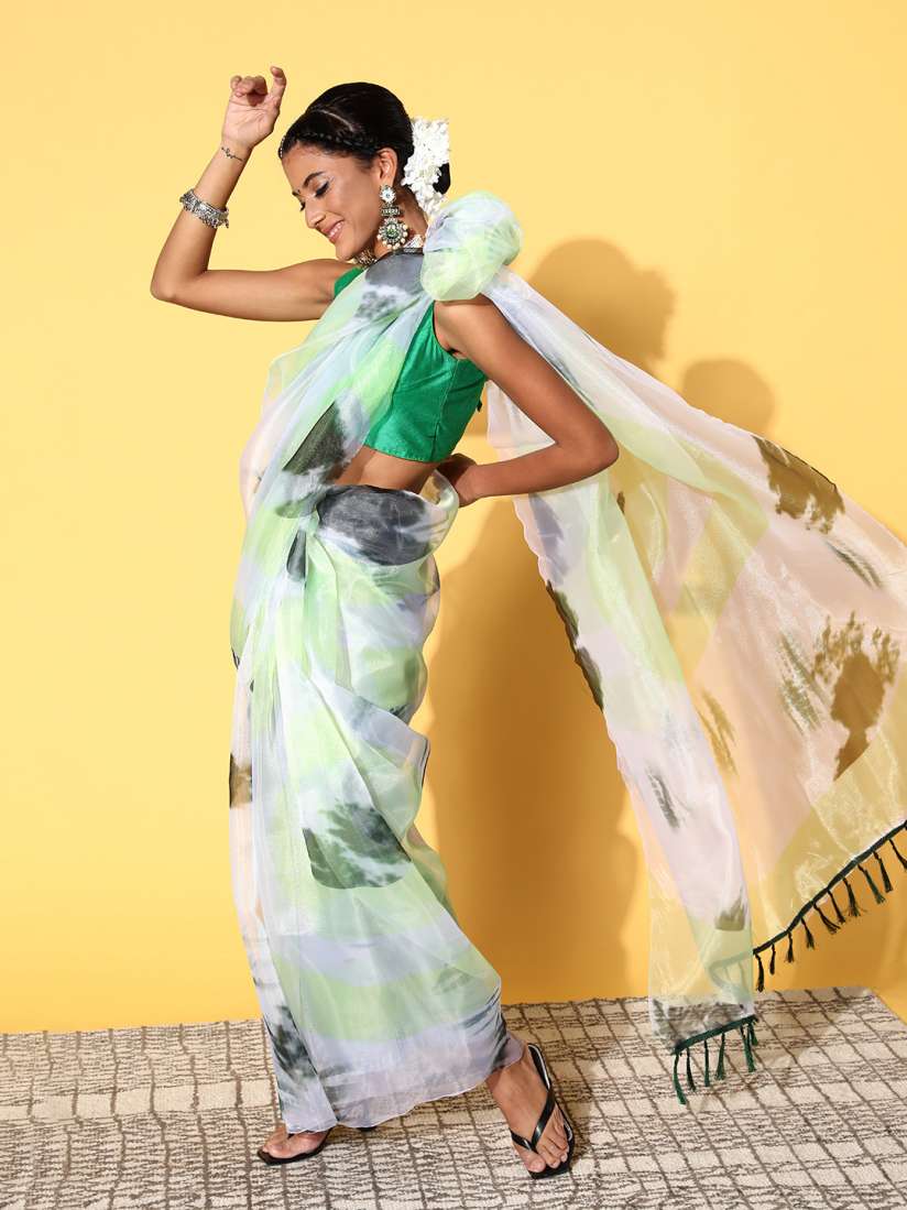 Frill saree myntra shop