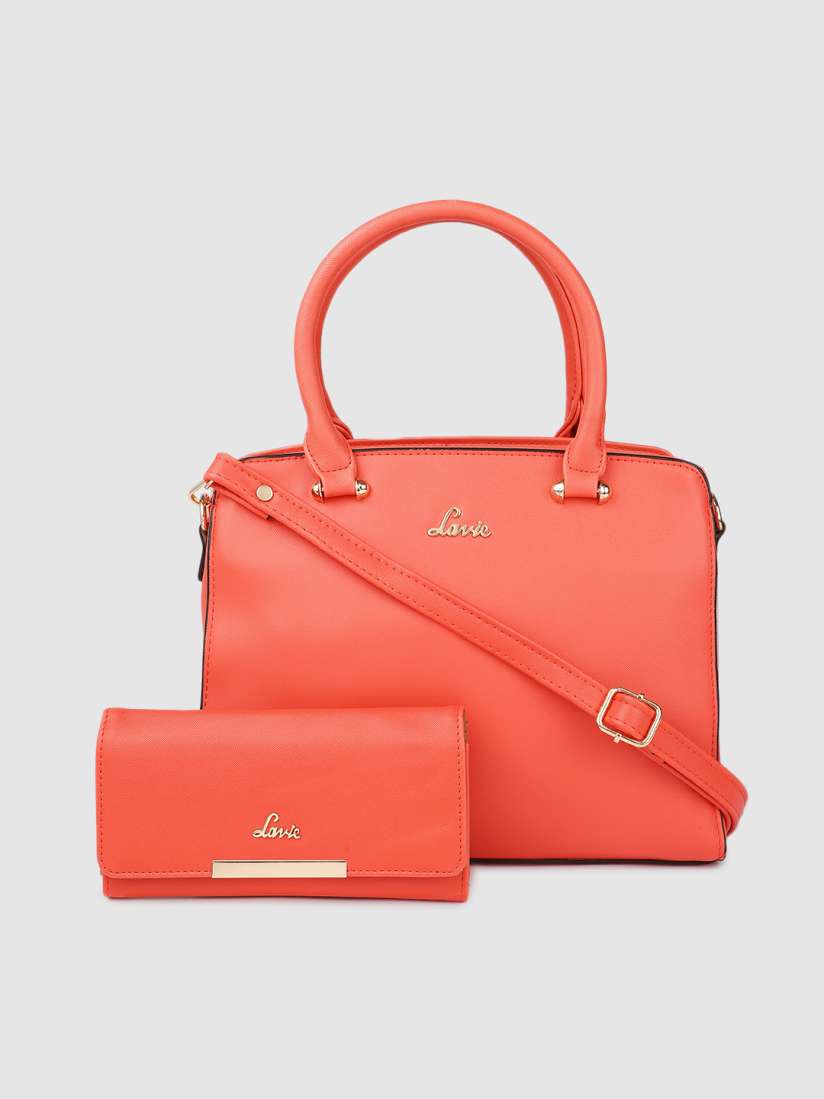 Buy Lavie Orange Structured Handheld Bag with Envelope Wallet Handbags for Women 18290982 Myntra