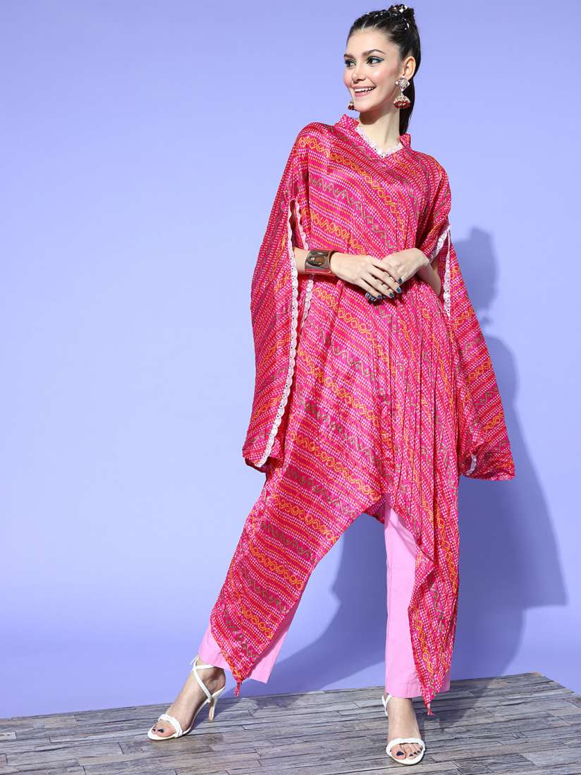 Buy Rang Gali Women Magenta Art Silk Asymmetric Hemline Kurta Kurtas for Women 18297336 Myntra