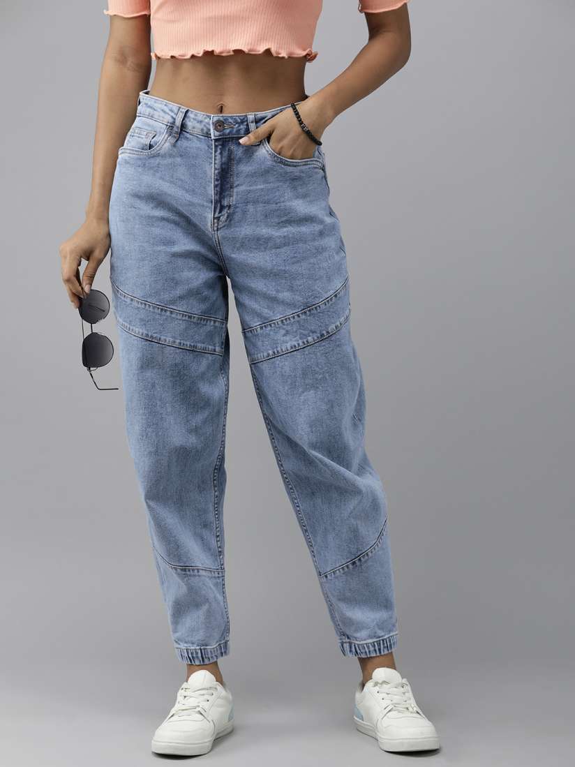Joggers jeans for womens myntra outlet