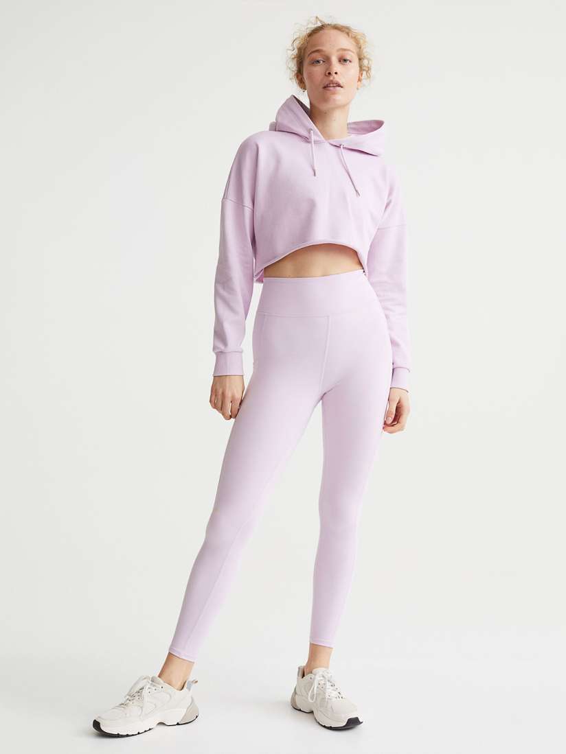 Buy H M Purple Cropped Hoodie Sweatshirts for Women 18302374 Myntra