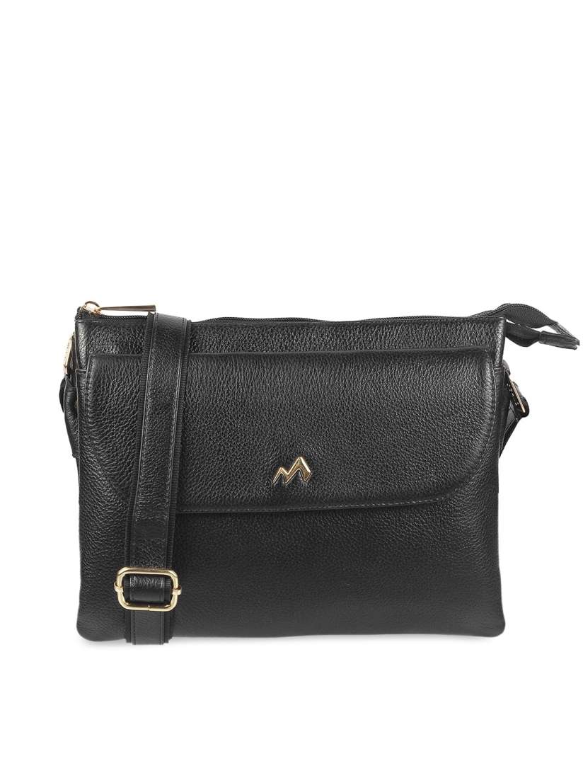 Buy Metro Black Leather Structured Sling Bag Handbags for Women 18303226 Myntra