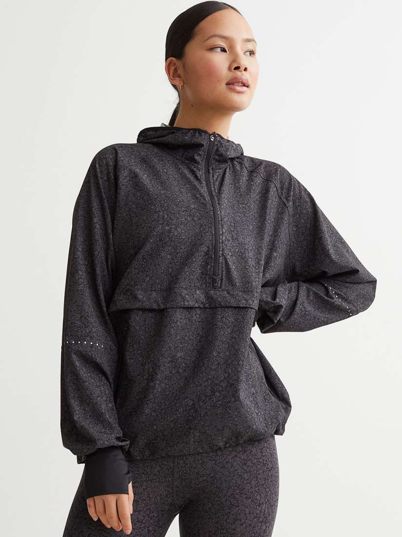 Buy H M Women Black Printed Running Jacket Jackets for Women 18305602 Myntra