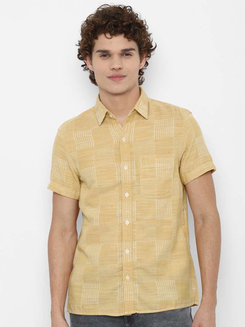 Buy AMERICAN EAGLE OUTFITTERS Men Yellow Checked Casual Shirt Shirts for Men 18315176 Myntra