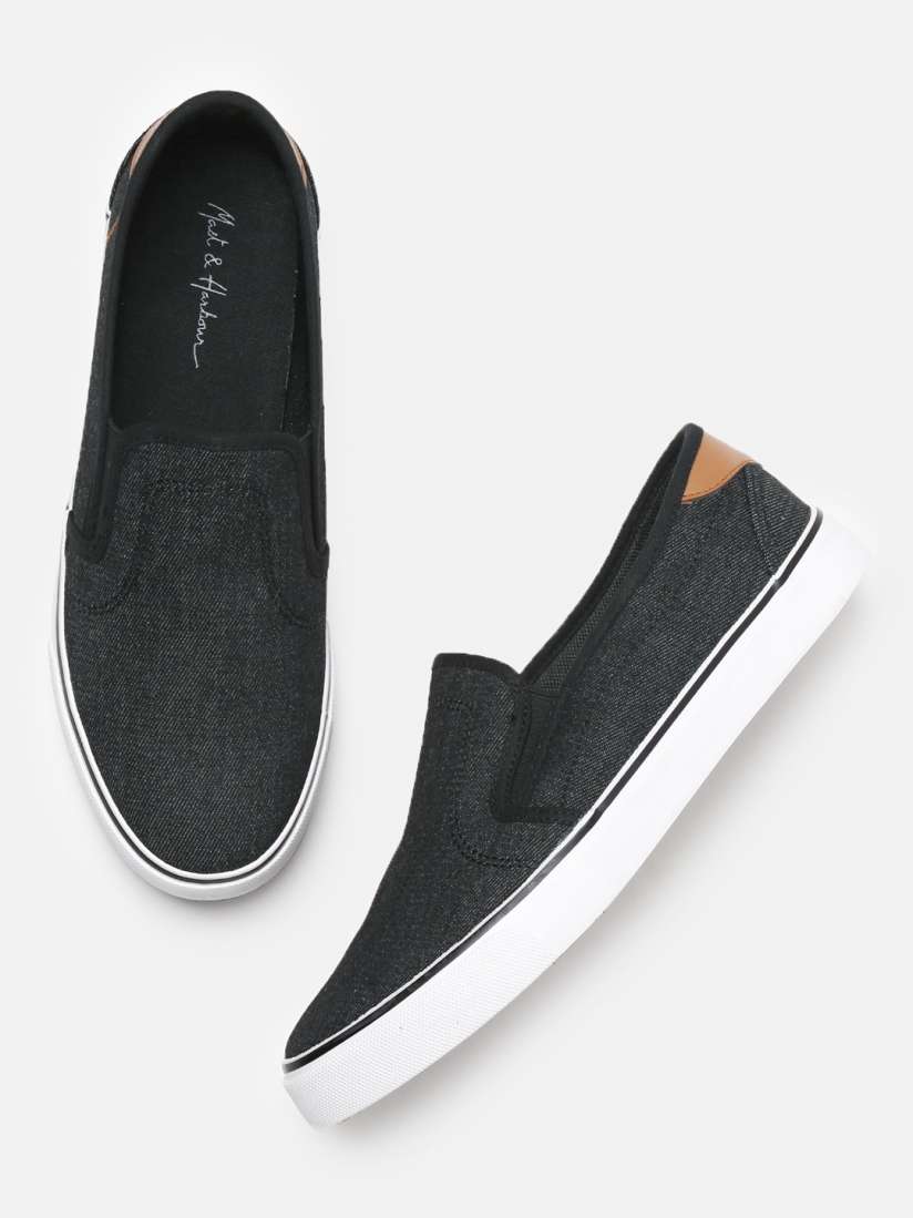 Buy Mast Harbour Men Black Slip On Sneakers Casual Shoes for Men 1831733 Myntra