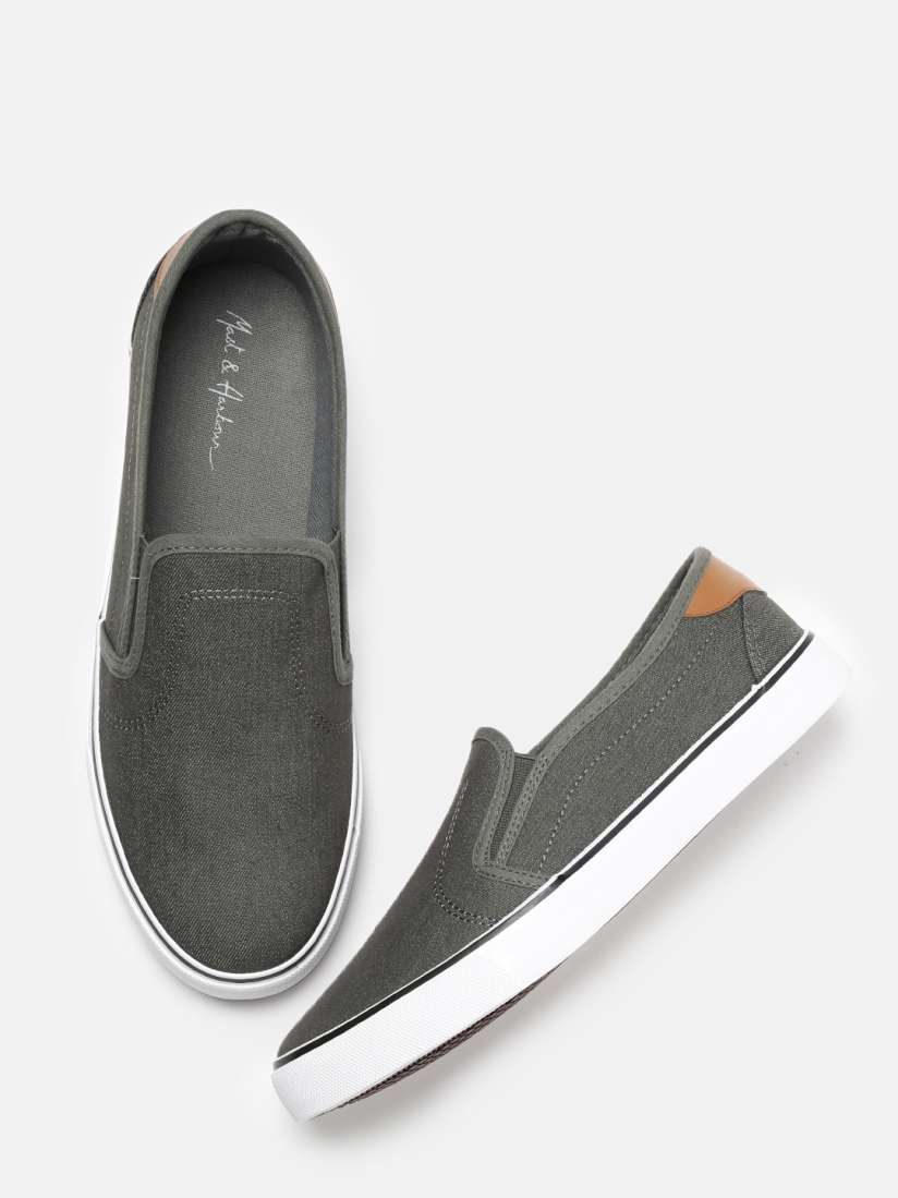 Buy Mast Harbour Men Grey Slip On Sneakers Casual Shoes for Men 1831734 Myntra