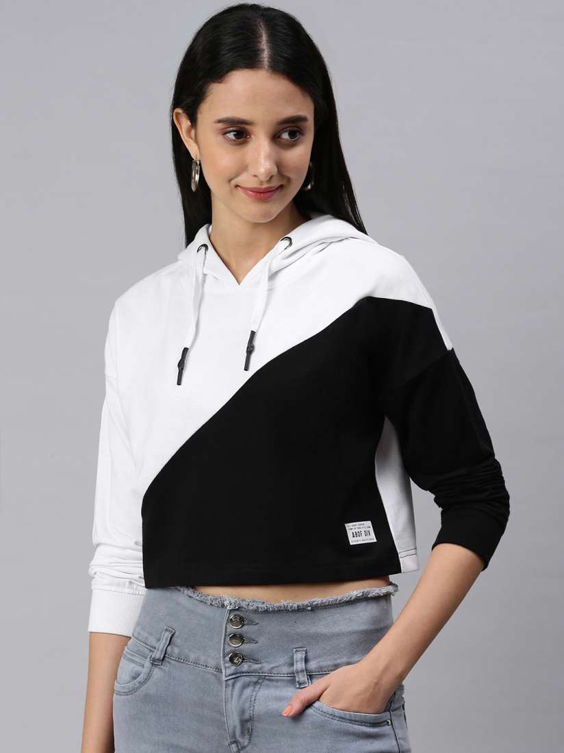 Womens black and white sweatshirts outlet