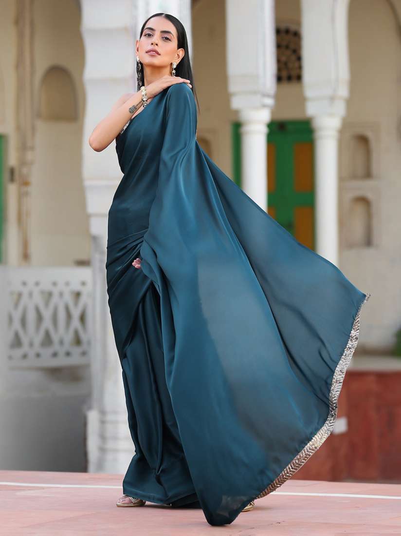 Satin saree online myntra outlet