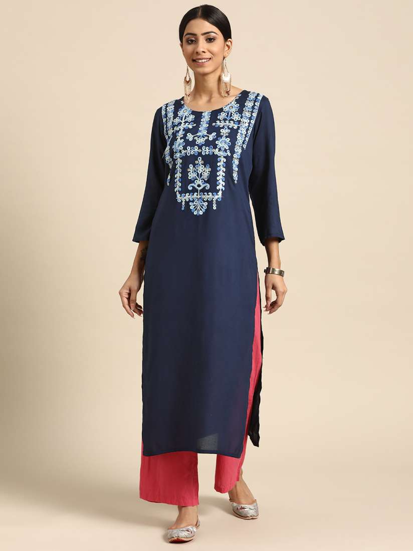 Sangria blue kurta sale