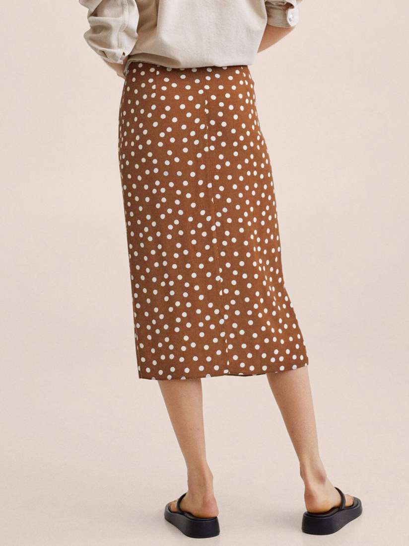 Buy MANGO Women Brown and White Polka Dot Printed Skirt Skirts for Women 18327856 Myntra