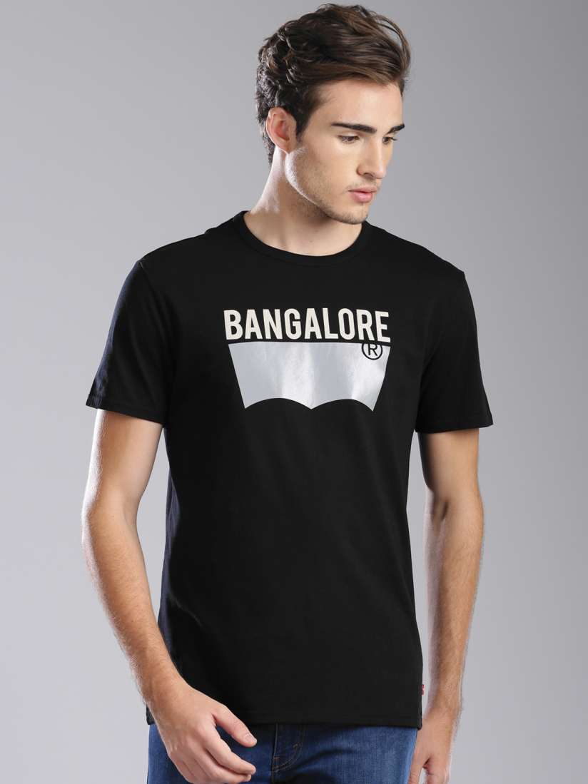Buy Levis Men Black Printed Round Neck T Shirt Tshirts for Men Myntra