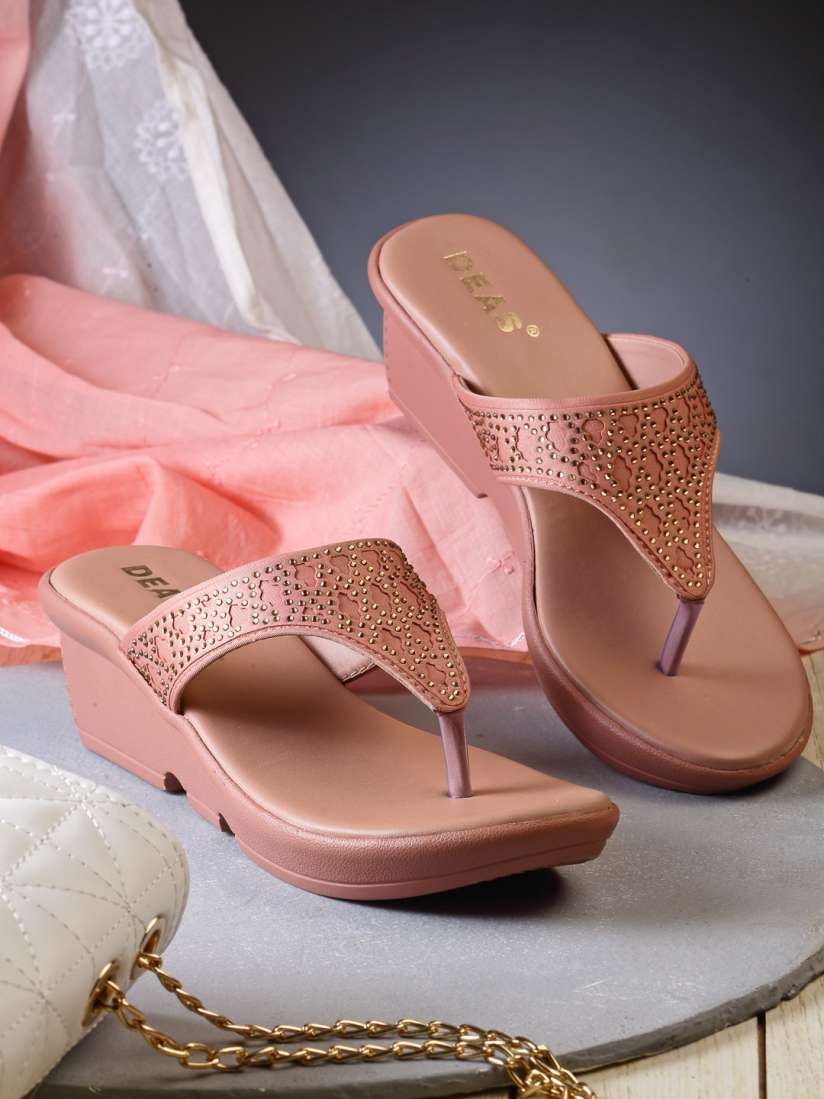 Buy DEAS Peach Coloured Block Pumps Heels for Women 18332418 Myntra