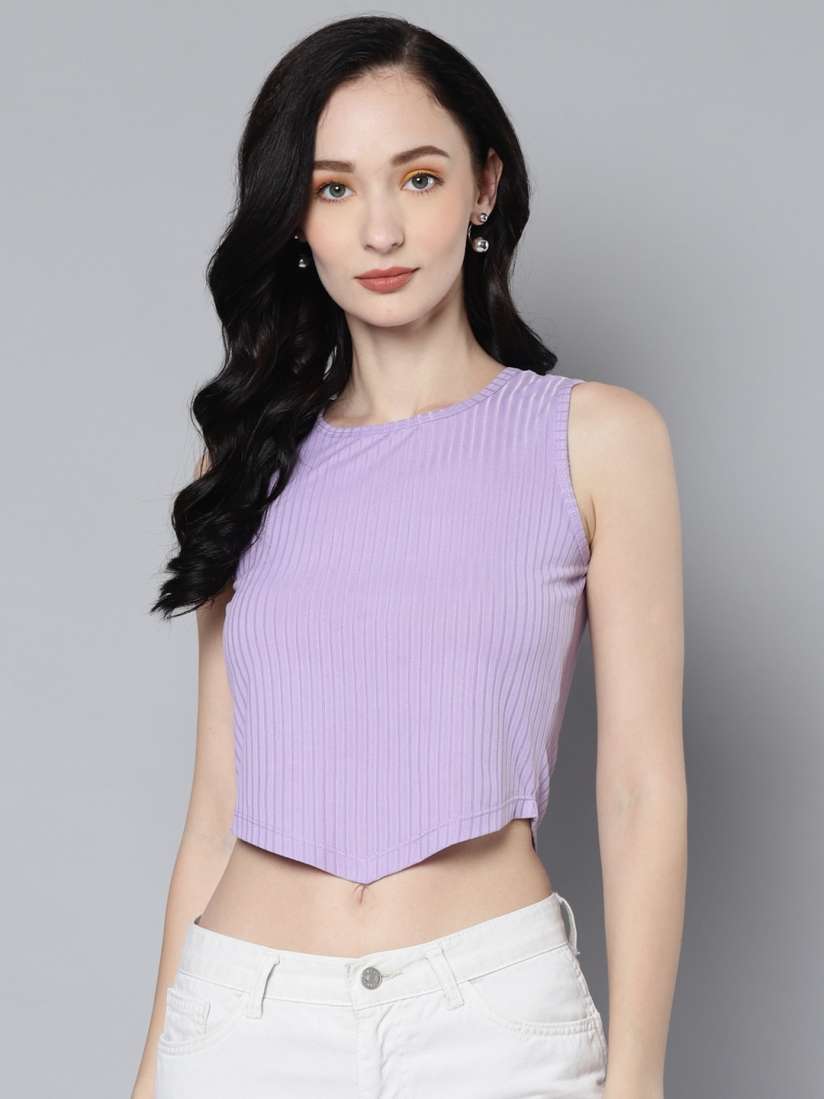 Buy SASSAFRAS Lavender Crop Top Tops for Women 18336852 Myntra