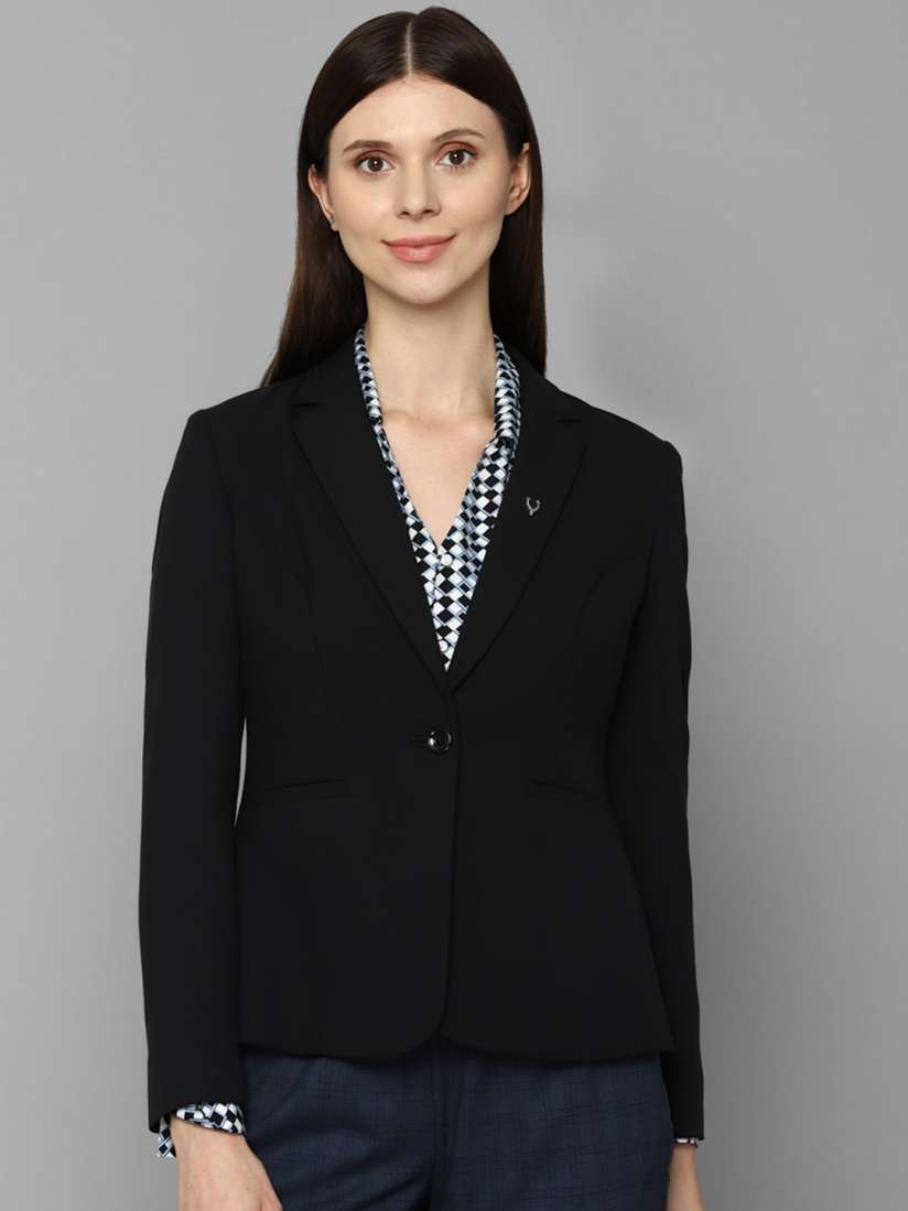 Buy Allen Solly Woman Black Solid Blazer Blazers for Women 18337732 Myntra