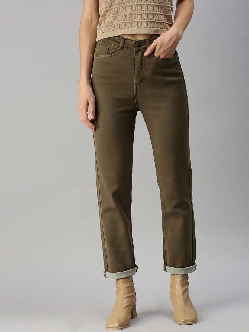 Ladies khaki jeans hot sale