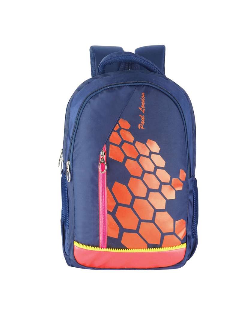 Buy PAUL LONDON Unisex Navy Blue Orange Printed 15 Inch Laptop Backpack Backpacks for Unisex 18339578 Myntra