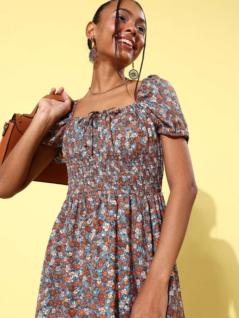 Buy StyleStone Women Stylish Blue Floral Bustier Dress Dresses for Women 18342656 Myntra