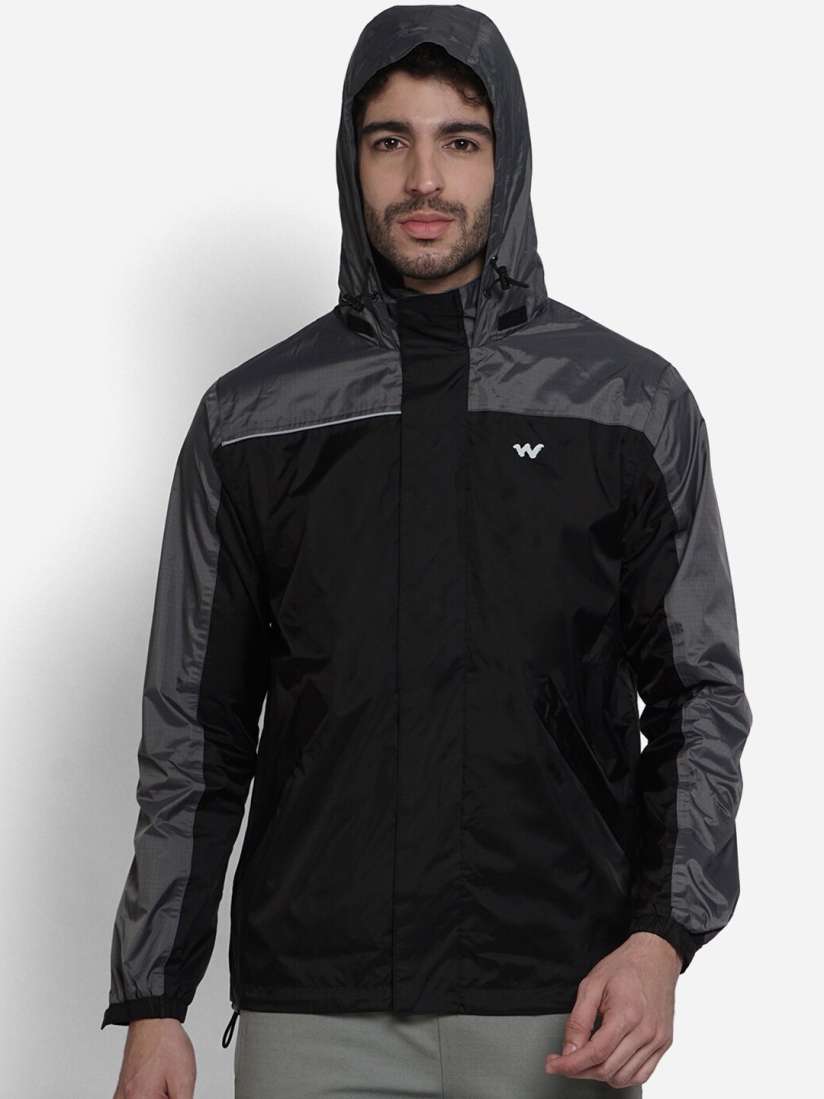 Buy Wildcraft Men Grey Solid Hooded Rain Jacket Rain Jacket for Men 18350152 Myntra