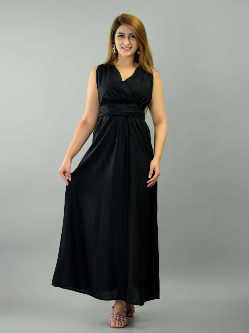 Black maxi dress myntra top