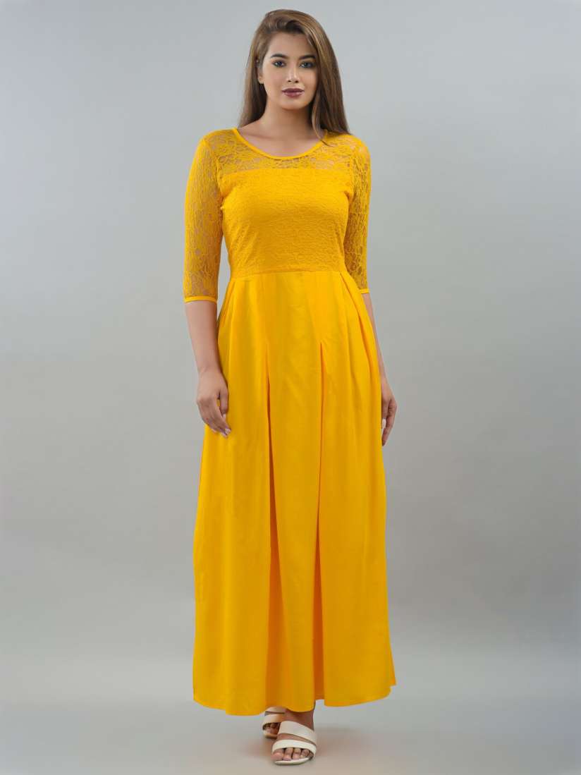 Myntra yellow dress clearance