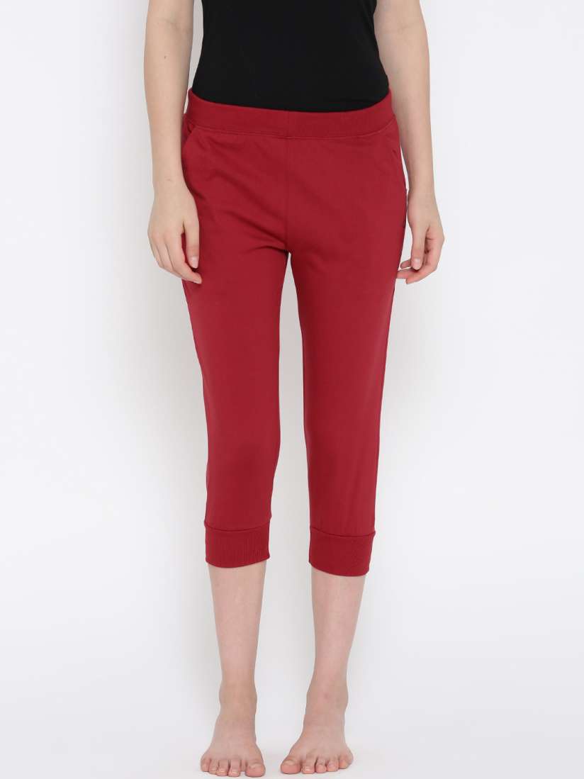 Buy Sweet Dreams Red Solid Lounge Capris Lounge Pants for Women 1836185 Myntra