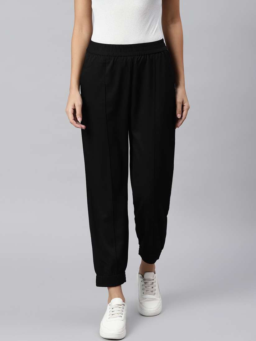 Black smart joggers womens shop