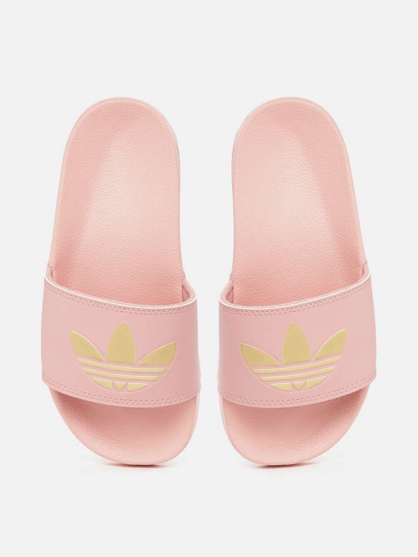 Adidas pink sliders on sale