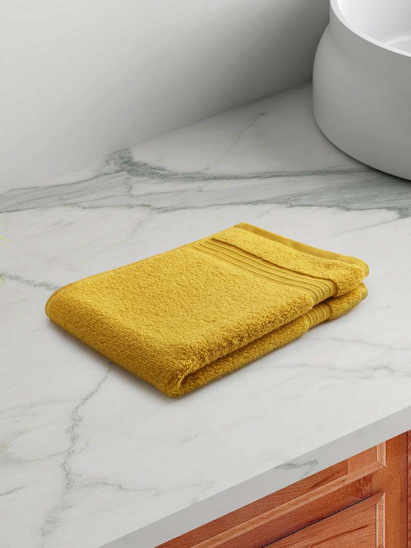 Buy Living scapes by Pantaloons Mustard Yellow Solid Pure Cotton 550 GSM Hand Towels Hand Towels for Unisex 18379736 Myntra