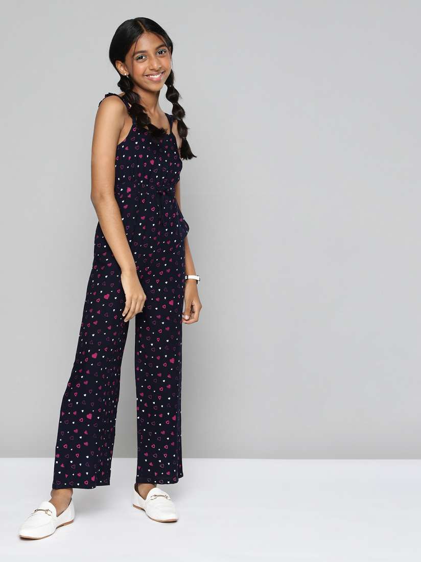 Navy and pink jumpsuit store