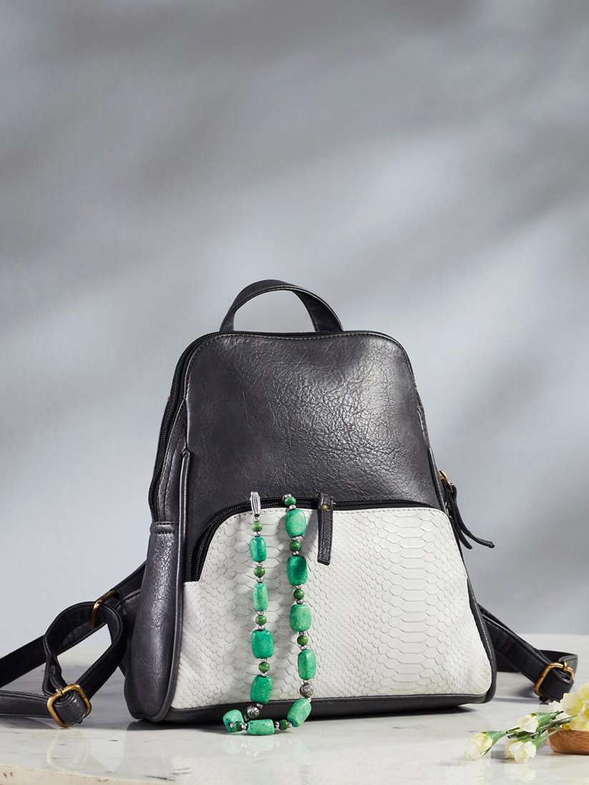 Buy Mona B Women Grey White Convertible Daypack with Stylish Design Backpacks for Women 18388312 Myntra
