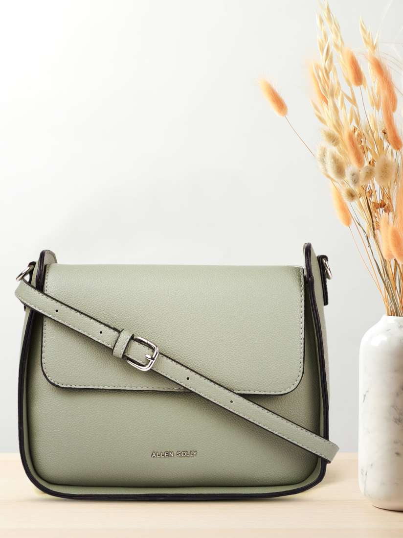 Buy Allen Solly Mint Green Solid PU Regular Structured Sling Bag Handbags for Women 18390158 Myntra