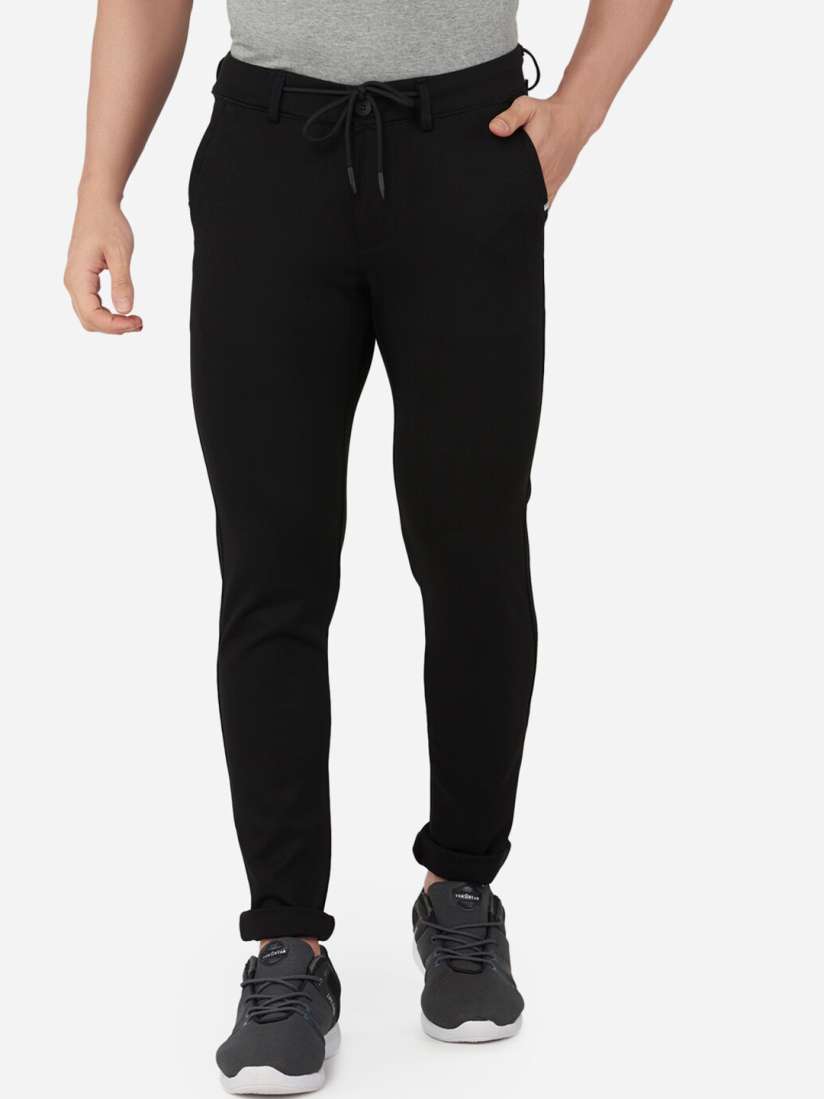 Buy beevee Men Black Solid Track Pants Track Pants for Men 18392998 Myntra