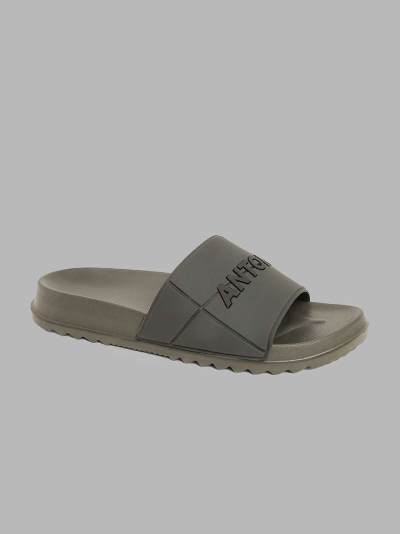 Buy Antony Morato Men Olive Green Grey Rubber Sliders Flip Flops for Men 18397344 Myntra