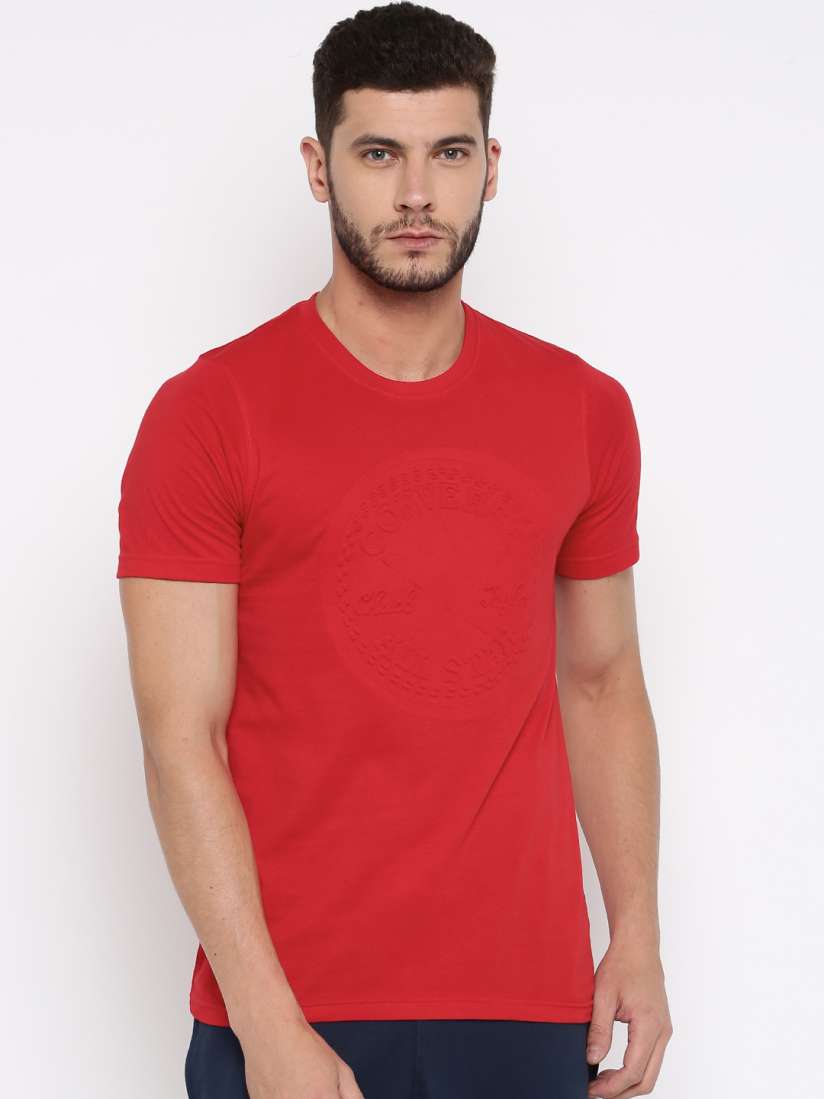 Buy Converse Men Red Solid Round Neck T Shirt Tshirts for Men Myntra