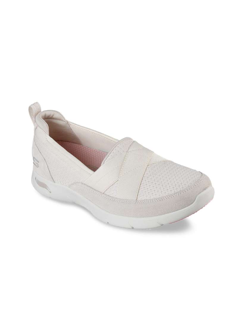 Buy Skechers Women Nude Coloured Suede Slip On Sneakers Casual Shoes for Women 18406550 Myntra